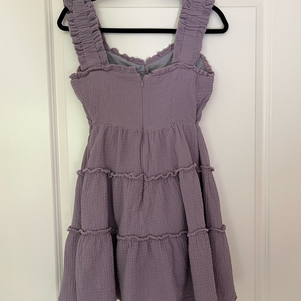 Free the Roses Purple Tiered Sweetheart Sundress - Picture 2 of 7